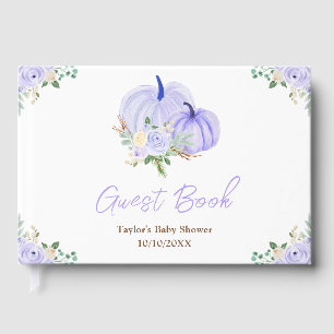 Lila Kürbisse Florale Babyparty Gästebuch
