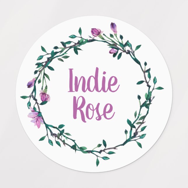 Lila Labels der Blumenschreie-Individuelle Name-Sc Etiketten (Design 1)