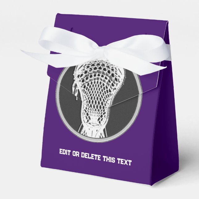 Lila Lacrosse Senior Night Gvor Box Geschenkschachtel (Vorderseite)