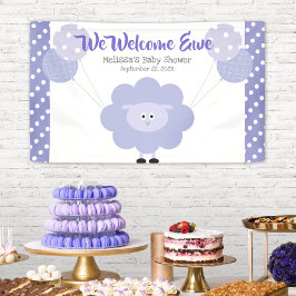 Lila Lamb Balloons Babydusche Niedlich Kawaii Banner