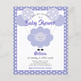Lila Lamb Budget Niedlich Babydusche Einladung