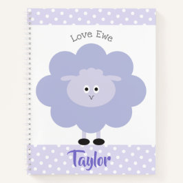 Lila Lamb Liebe Ewe Individuelle Name Script Niedl Notizbuch