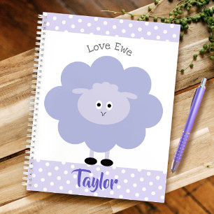 Lila Lamb Liebe Ewe Individuelle Name Script Niedl Notizbuch