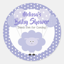 Lila Lamm Niedlich Moderne Babydusche Danke Ewe Runder Aufkleber