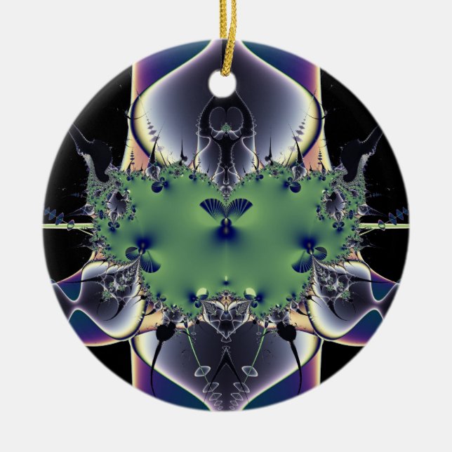 Lila Lampe Keramik Ornament (Vorne)