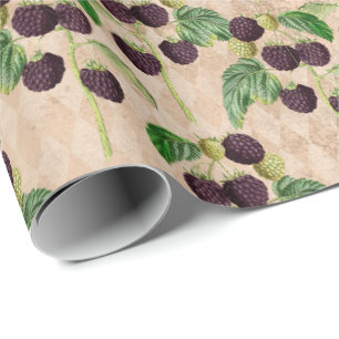 Lila Landbeeren Geschenkpapier