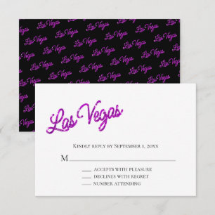 Lila Las Vegas Glitzern Wedding RSVP Einladung