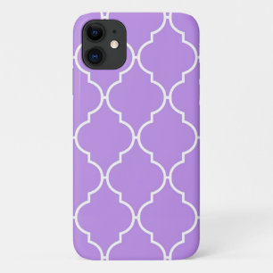 Lila Latticwork, Quatrefolie, marokkanischer Trell iPhone 11 Hülle