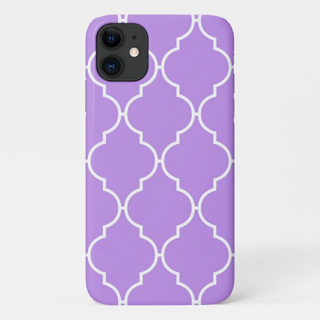 Lila Latticwork, Quatrefolie, marokkanischer Trell Case-Mate iPhone Hülle (Rückseite)