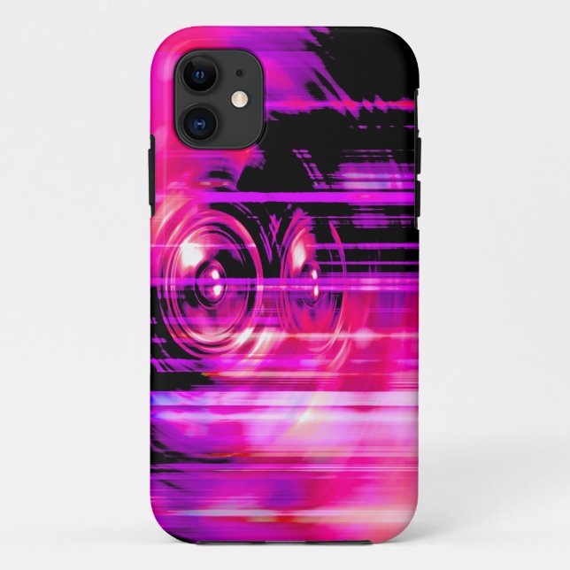 Lila Lautsprecher Case-Mate iPhone Hülle (Rückseite)