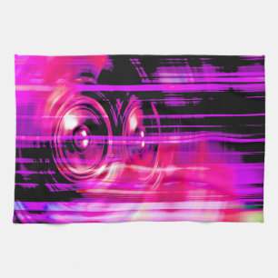 Lila Lautsprecher Geschirrtuch