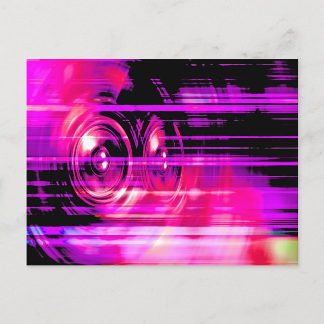 Lila Lautsprecher Postkarte (Vorderseite)