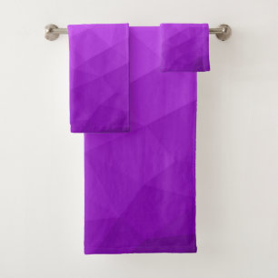 Lila Lavanдель Farbverlauf geometrisches Maschenmu Badhandtuch Set