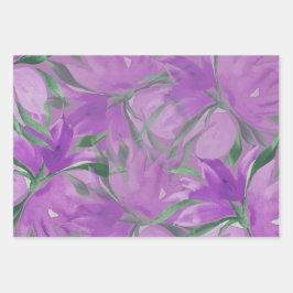Lila Lavander Watercolor Elegante Geschenkpapier Set