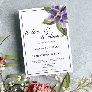 Lila Lavateur oder Blumenhochzeit Einladung