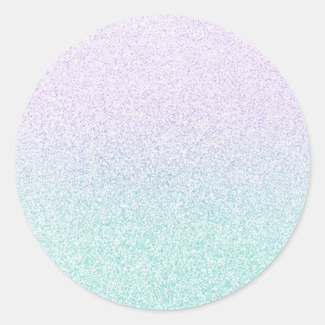 Lila Lavendel aquamarine Imitate Glitzer Blankovor Runder Aufkleber (Vorderseite)