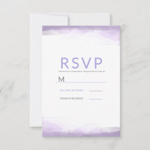 Lila Lavendel Aquarell Moderne Hochzeit RSVP Karte