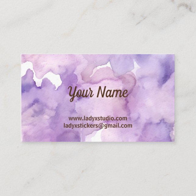 Lila Lavendel Beruflich Business Card Visitenkarte (Rückseite)