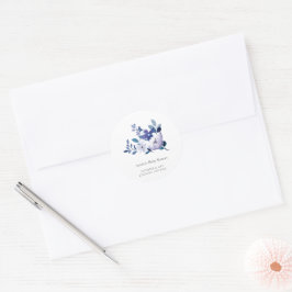 Lila Lavendel-Blume | Babydusche Runder Aufkleber