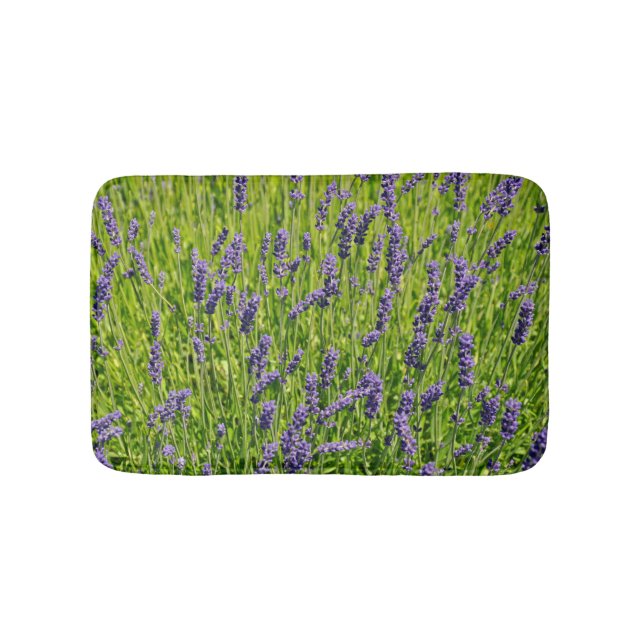 Lila Lavendel-Blume Badematte (Vorderseite)