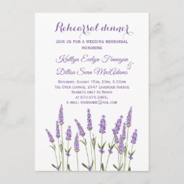 Lila Lavendel Blume Probe Abendessen Einladung