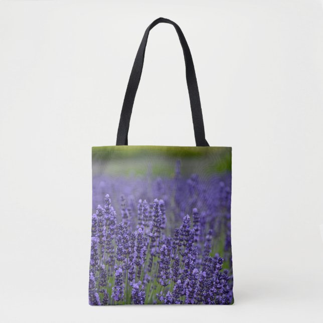 Lila Lavendel-Blume Tasche (Vorderseite)