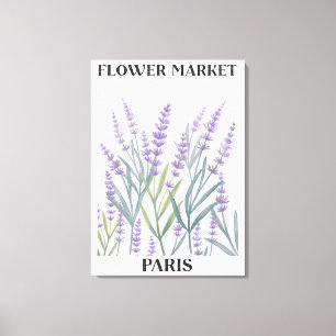 Lila Lavendel-Blumen-Aquarell-Blumen Leinwanddruck