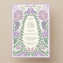 Lila Lavendel Blumen Baby Shower Einladung