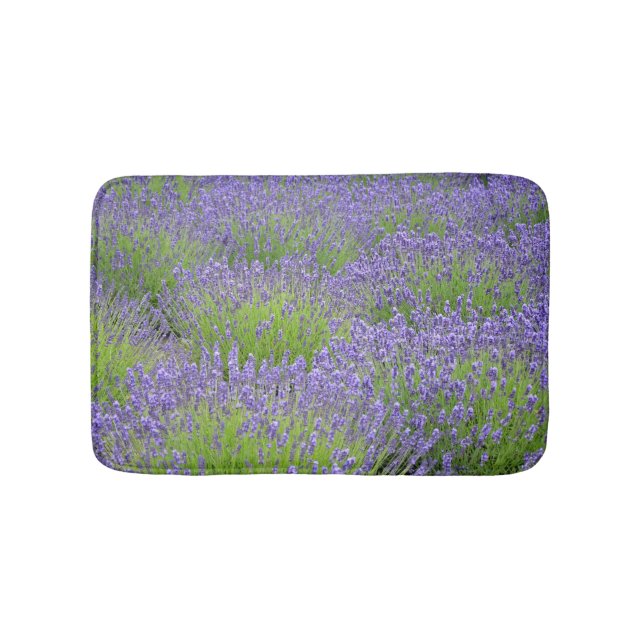Lila Lavendel-Blumen Badematte (Vorderseite)