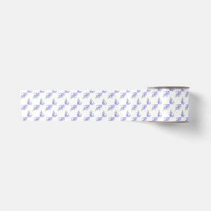 Lila Lavendel Blumen Botanisch All-in-One-Folie W Satinband