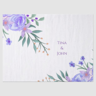 Lila Lavendel Blumen Botanisch All-in-One-Folie W Seidenpapier