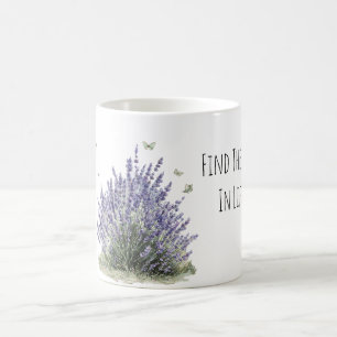 Lila Lavendel Blumen Minze Schmetterlinge Freude Kaffeetasse