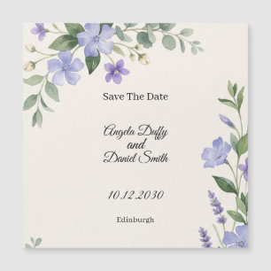 Lila Lavendel Blumen Save The Date Magnet