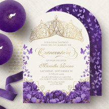 Lila Lavendel Blumen-Tiara Quinceanera