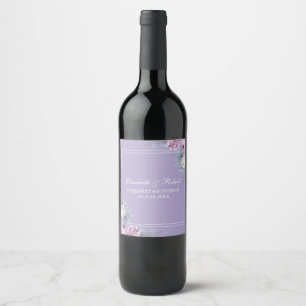 Lila Lavendel Blumenwein Etikett