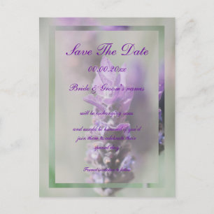 Lila Lavendel-Blüten-Hochzeit   Personalisieren Ankündigungspostkarte