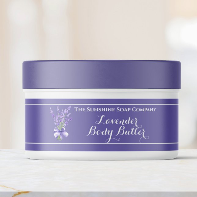 Lila Lavendel Body Butter Etikett 1 x 7,25 Rundum-Adressaufkleber (Von Creator hochgeladen)