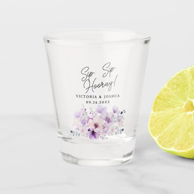 Lila Lavendel-Brautparty Schnapsglas (Vorderseite)