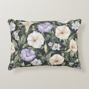 Lila Lavendel Creme Petunia Blumen   Dekokissen