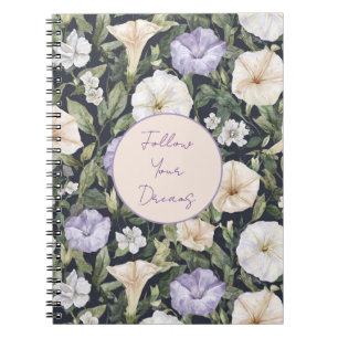 Lila Lavendel Creme Petunia Blumen Notizblock