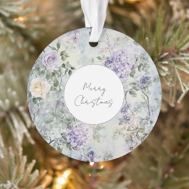 Lila Lavendel Creme Rose Blumenkohl Brautparty Ornament (Baum)