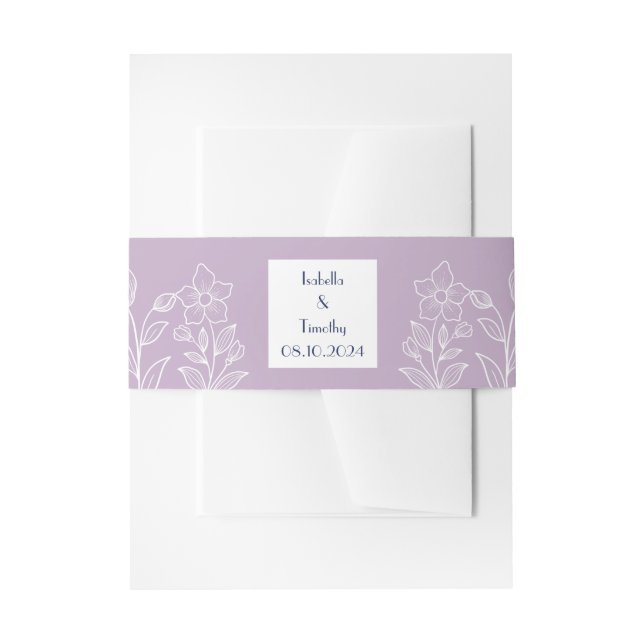 Lila Lavendel Einfache Elegante Moderne Hochzeit Einladungsbanderole (Vorderseite Beispiel)