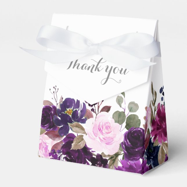 Lila Lavendel Floral Boho Gastgeschenk Hochzeit Geschenkschachtel (Vorderseite)