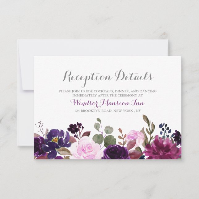 Lila Lavendel Floral Boho Hochzeitskarte Einladung (Vorderseite)