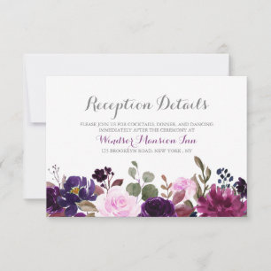 Lila Lavendel Floral Boho Hochzeitskarte Einladung