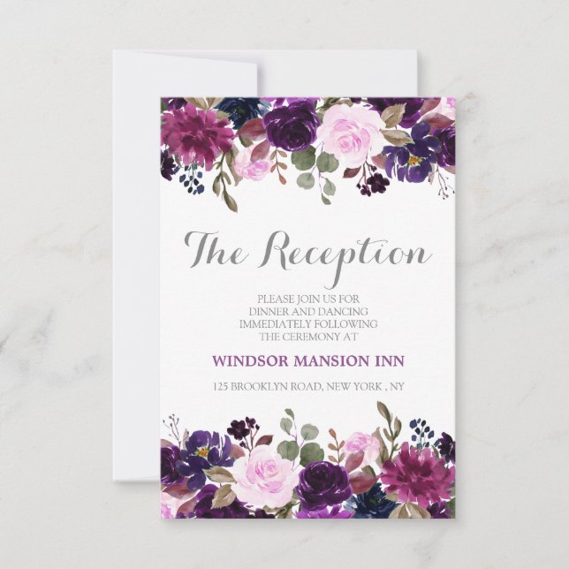 Lila Lavendel Floral Boho Hochzeitskarte Einladung (Vorderseite)