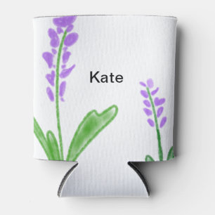Lila Lavendel florale Aquarellfarbe Name cu Dosenkühler