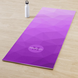 Lila Lavendel geometrisches Netz Muster Monogramm Yogamatte