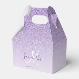 Lila Lavendel Glitzer Mit Monogramm ombre Geschenkschachtel