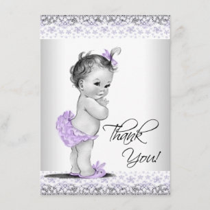 Lila Lavendel Grau Baby Shower Danke